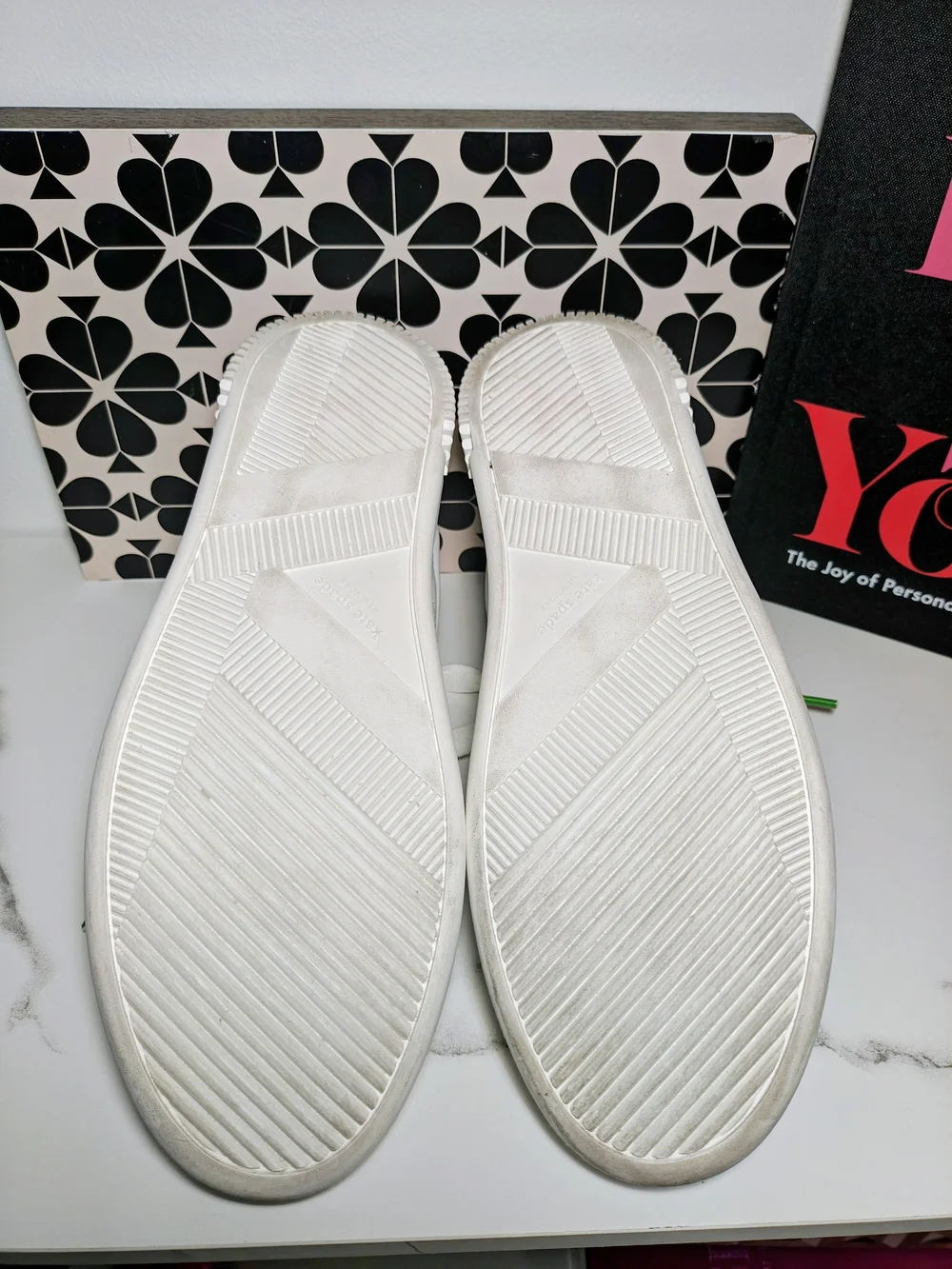 Kate Spade Kids White & Green Low-Top Sneakers